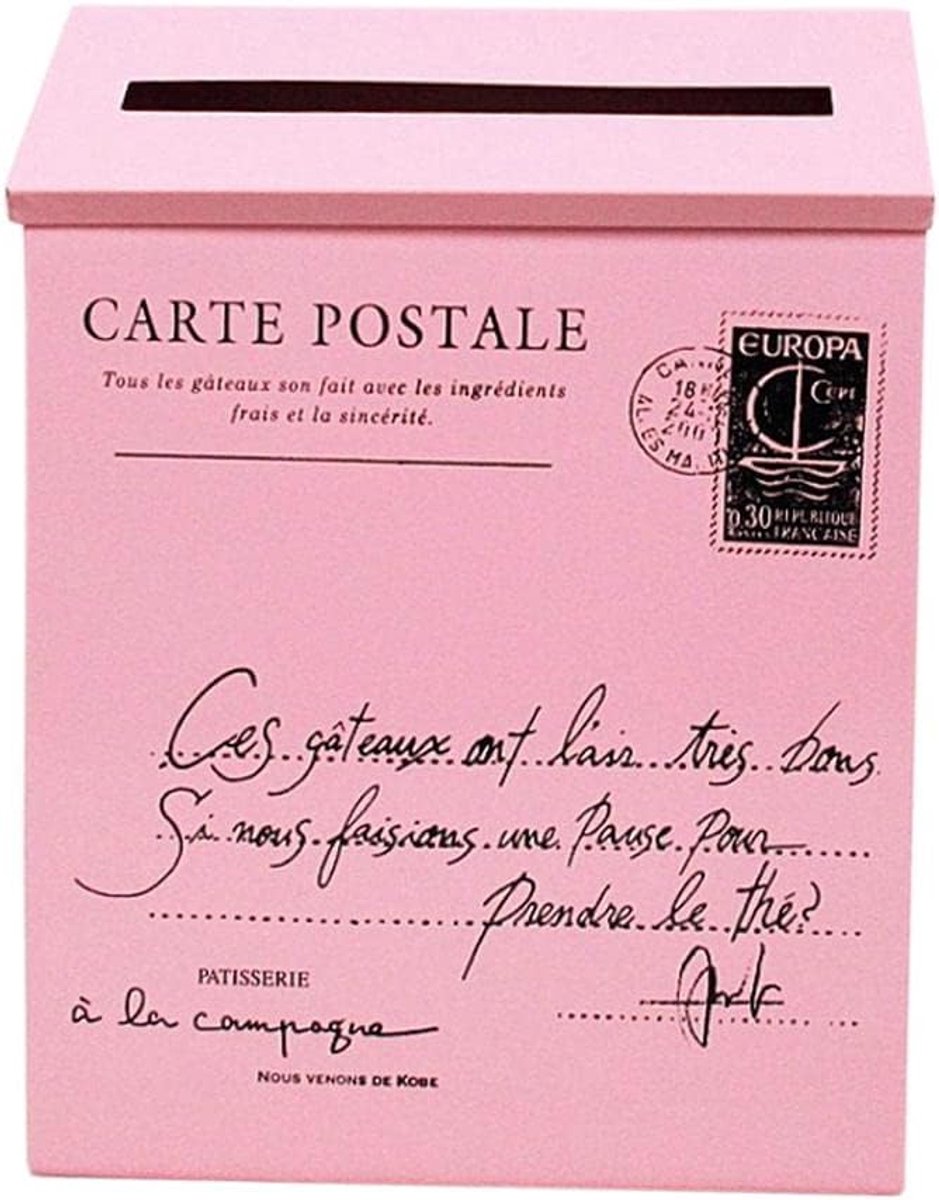 Brievenbus - Postbak - Brieven Post Ontvangen - Weerbestendig Ontwerp - 23 x 6 x 30cm - Roze