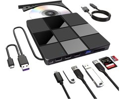 Externe Blu-ray Brander - Optische Drive - Data Archiveren - 7-in-1 Multifunctioneel - UHD 4K - Zwart