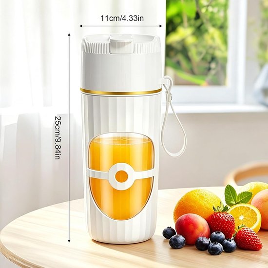 Draagbare mixer - Smoothiemaker USB - Gezonde dranken maken - 10 RVS messen - 400 ml - Wit — afbeelding 4