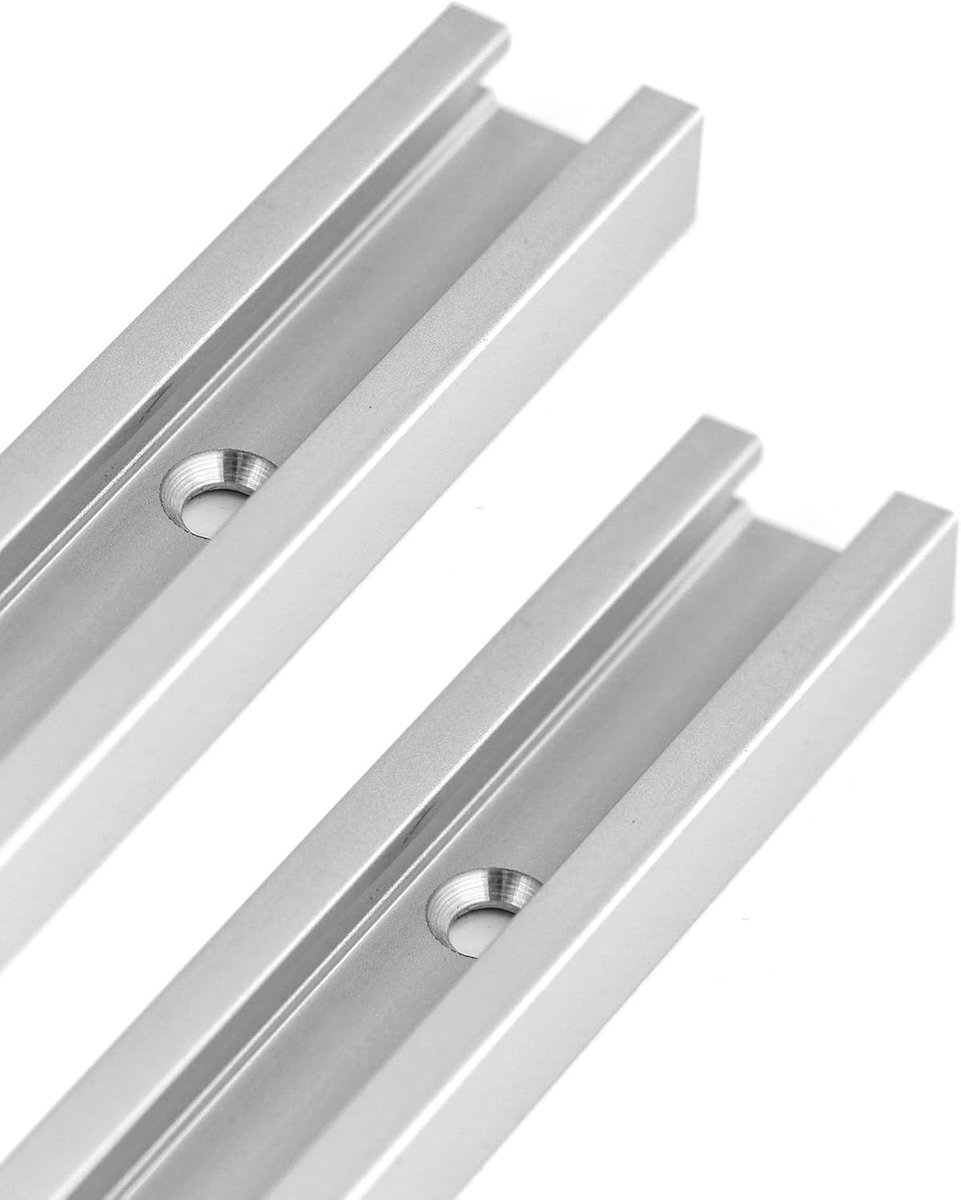 300mm T-Rail T-Slot Mitre Rail Aluminium Dubbele Track, Universele Rail voor Tafelfrees, Houtbewerkingsgereedschap, 19 x 10 mm, 2 Stuks, Precisie en Duurzaamheid