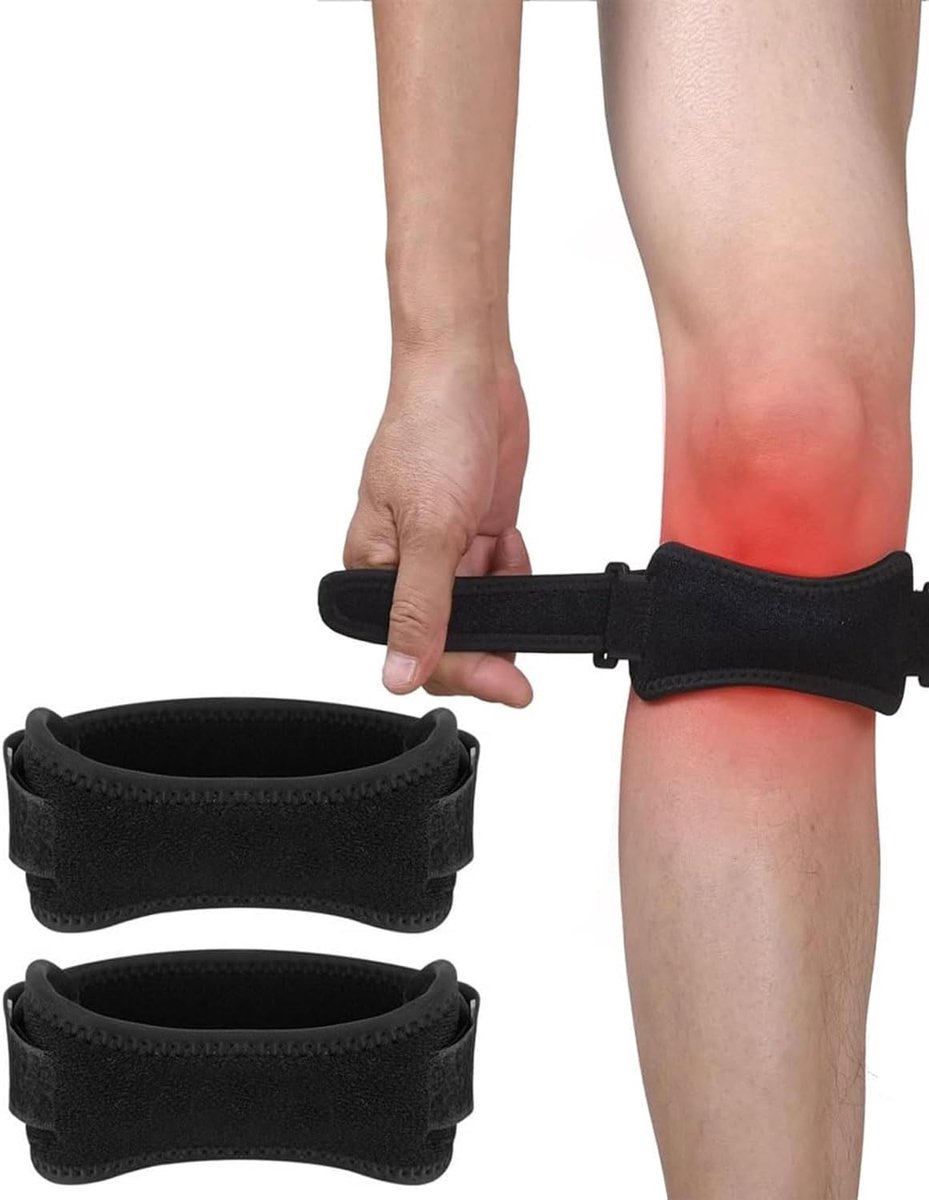 Kniebeschermers Set - Ondersteunende Bandages - Sport Blessure Preventie - Compressie Kussen - 2 Stuks - Zwart
