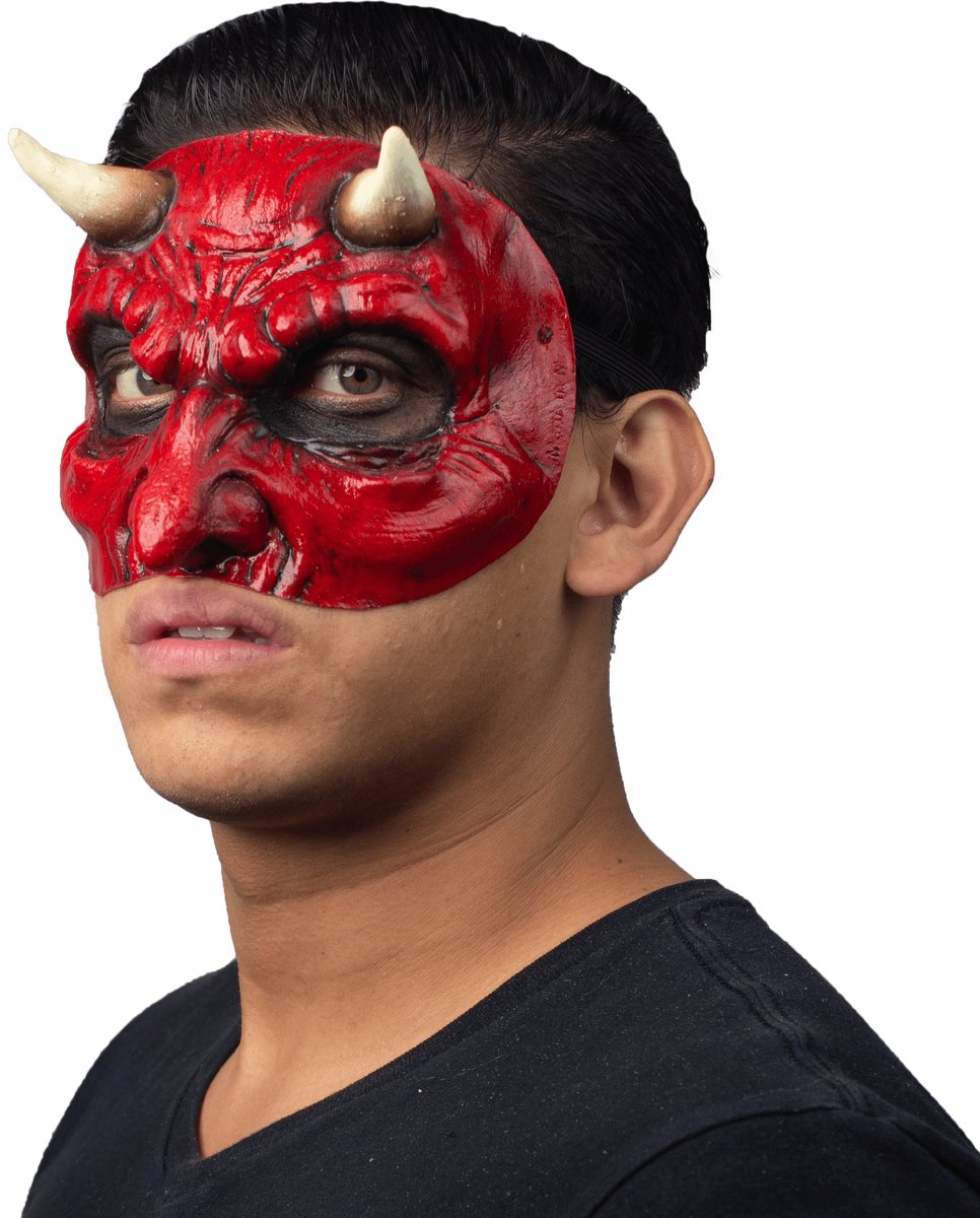 Partychimp Masker Duivel Halve Masker Eng Masker Carnaval Halloween - Latex