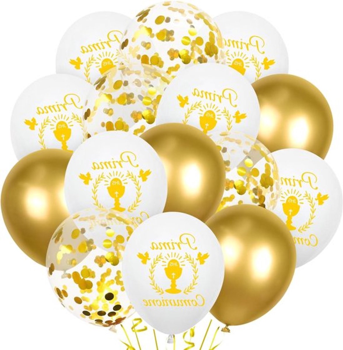 Inovra Plus - 32 stuks - Ballonnen Eerste Communie Decoratie Witgoud