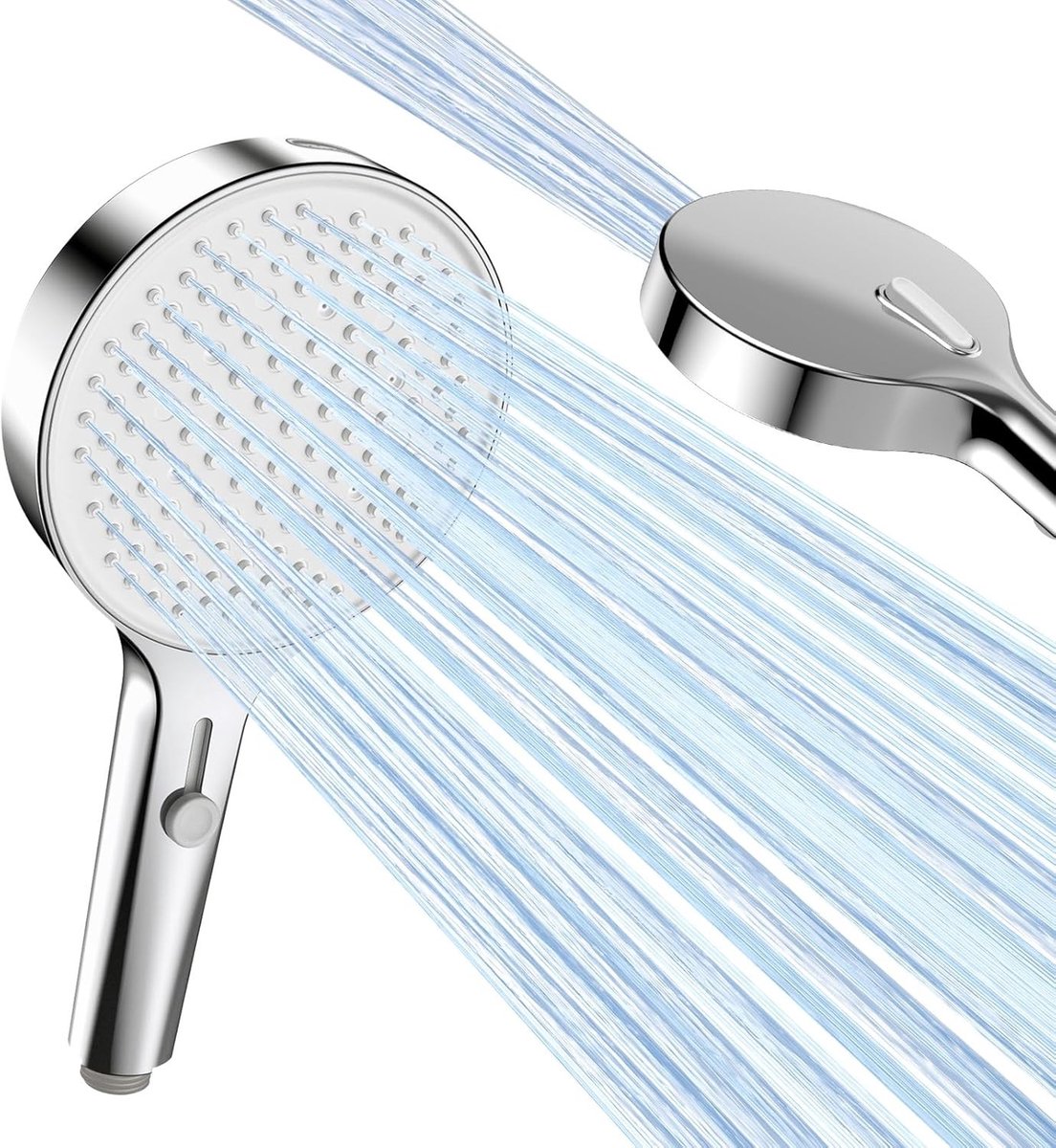 Waterbesparende Douchekop XXL - Chroom - Hoogdruk Handdouche met 3 Stralen - Eenvoudige Eénhandsbediening - Voor het Hele Gezin