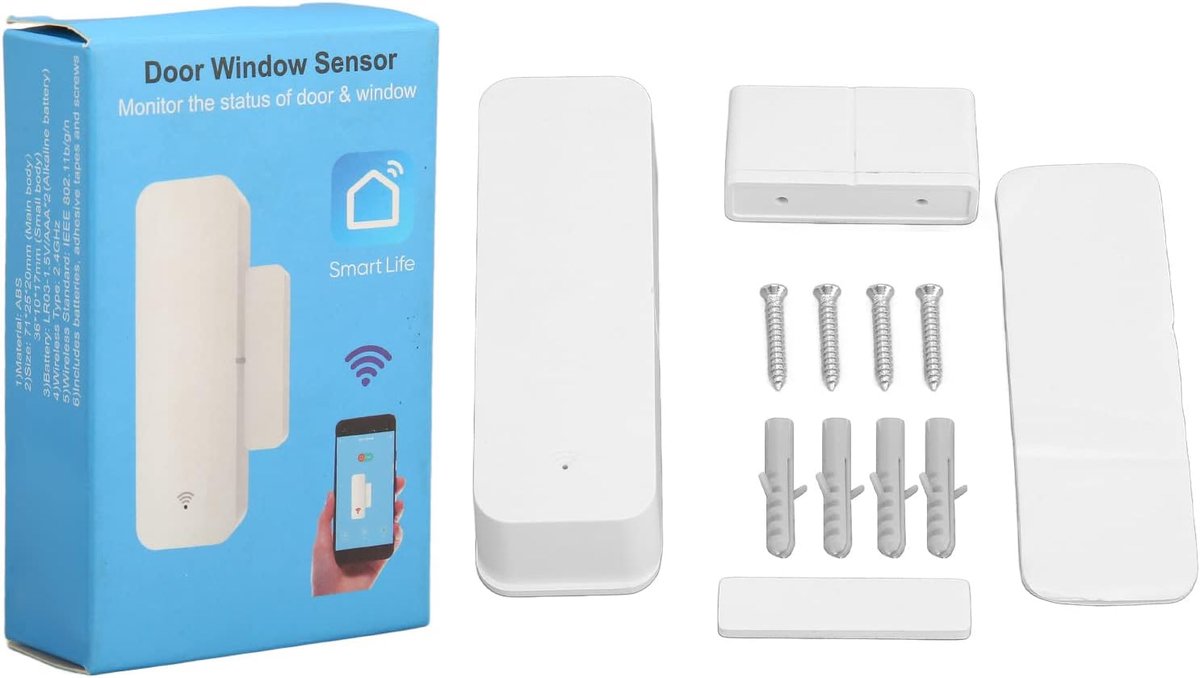 Deur Raam Sensor - Alarm Systeem - Beveiliging Huis - Snelle Alarmmelding - 9x6x3 cm - Rood