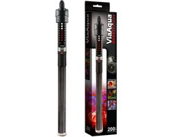 Aquarium Verwarmer - Dompel Verwarming - Aquarium Temperatuur - Zichtbare Temperatuur Instelling - 200 Watt - Zwart