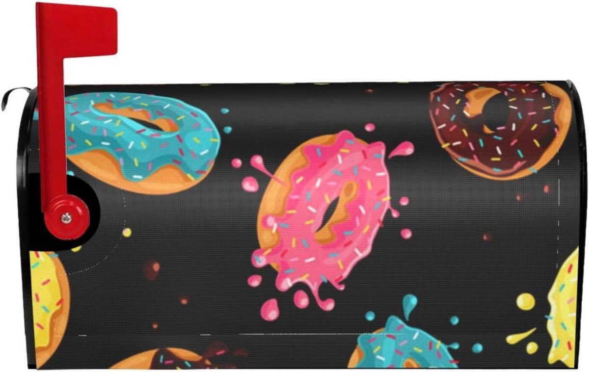 Brievenbushoes Donuts - Decoratie Cover - Huis Decoratie - Waterdicht Oxford Doek - Standaard Maten - Zwart