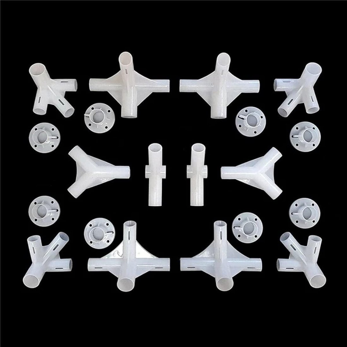 Tent Onderdelen Set - Reparatieset Tent - Outdoor Activiteiten - Veelzijdige Koppelingen - 20 Stuks - Wit