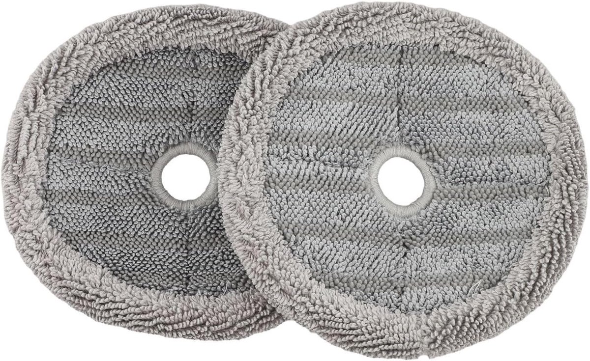 Herbruikbare Dweilpads - Microvezel Doeken - Robot Stofzuiger - Naadloze Pasvorm - 2 Stuks - Grijs