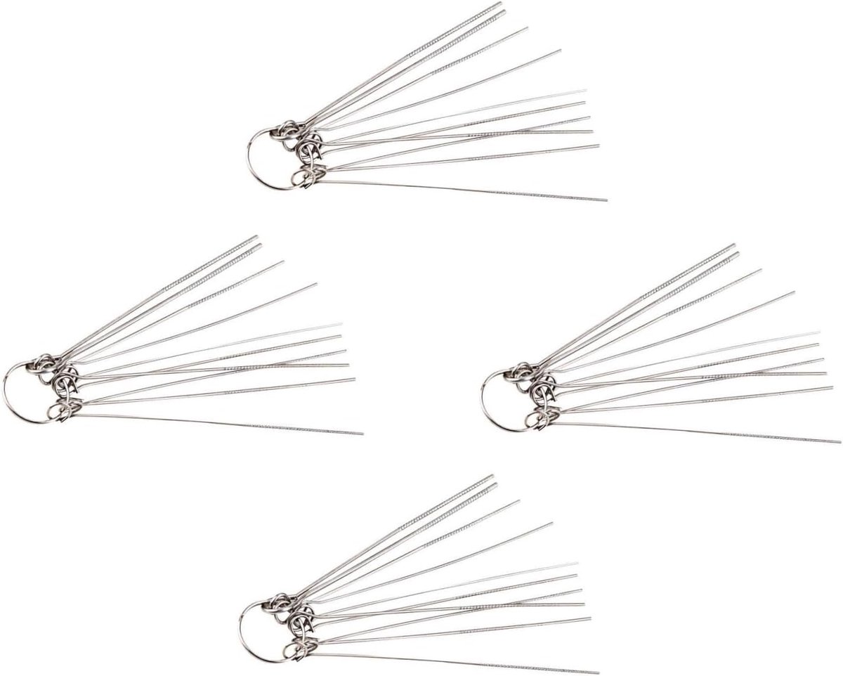 Gitaar Moer Vijlen - Snaren Reparatie - Gitaar Onderhoud - Set van 4 stuks - 8.5 cm - Zilver