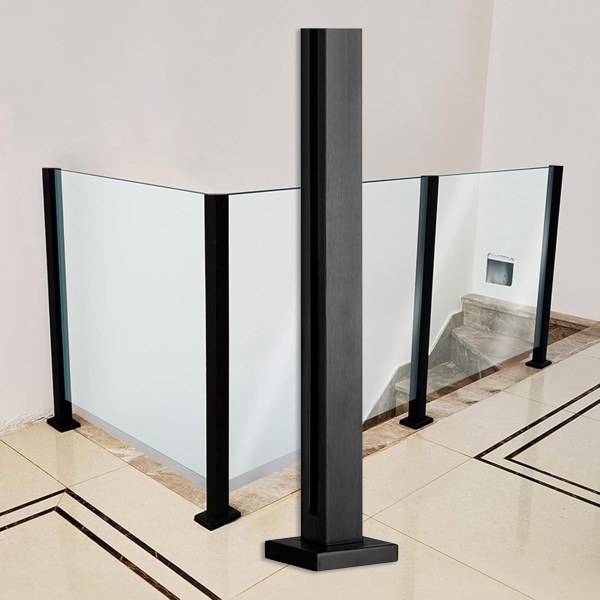 Glazen Schuttingpalen - Leuningpaal Vloerklem - Buiten Beveiligen - Zonder Glas Boren - 10/12 mm Glas - Roestvrij Staal