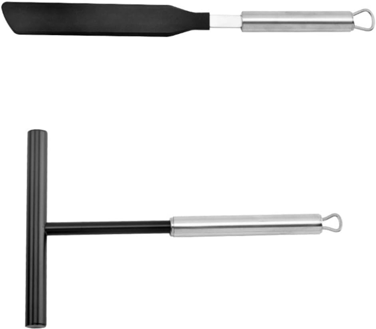 Pannenkoeken Spatel Set - Bakgereedschap Keukenhulp - Bakken Klaarmaken - Roestvrij Staal Nylon - 33 x 14 x 1 cm