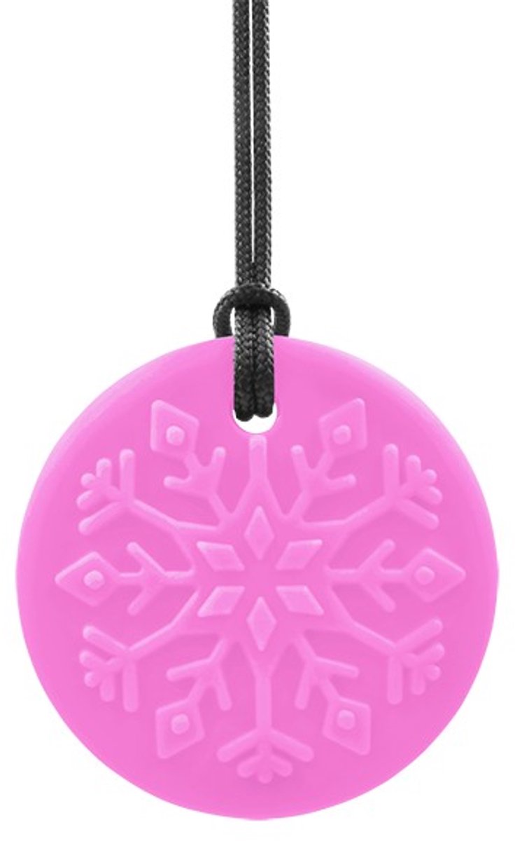 ARK Therapeutic bijtspeeltje sneeuwvlok kauwsieraad roze kunststof.