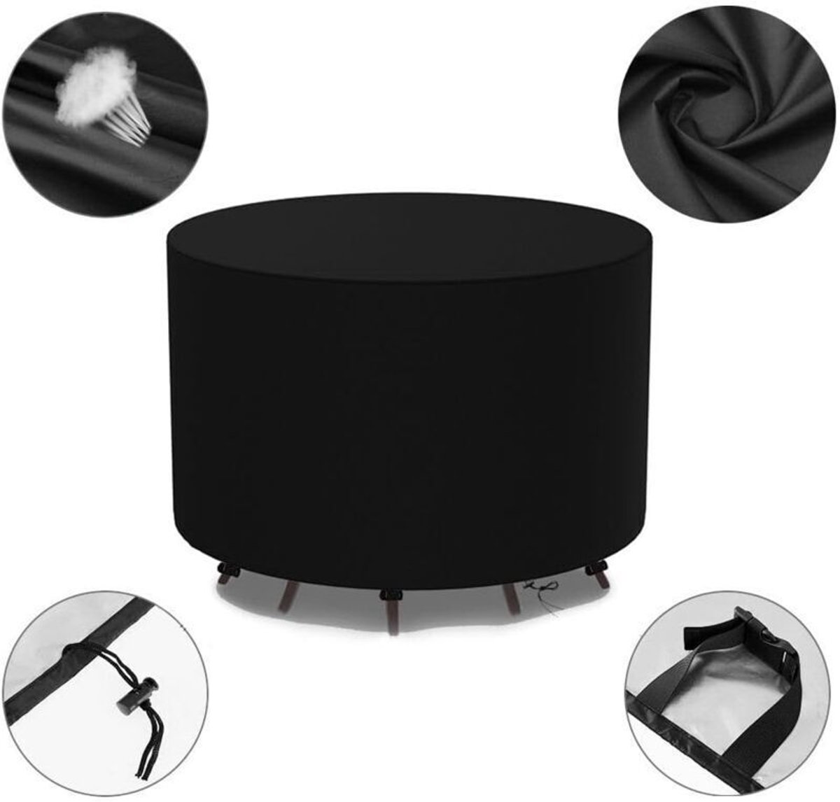 Garden Furniture Cover - Waterproof cover for round garden furniture, made of Oxford fabric, suitable for round outdoor tables of 185 x 110 cm.