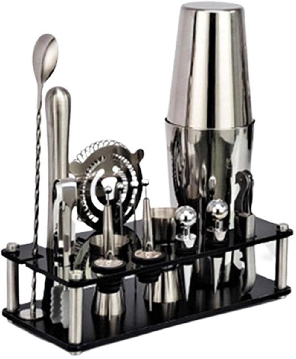 Allecto - Cocktailshaker - 17-delige cocktailset - Roestvrij staal - Geschikt voor