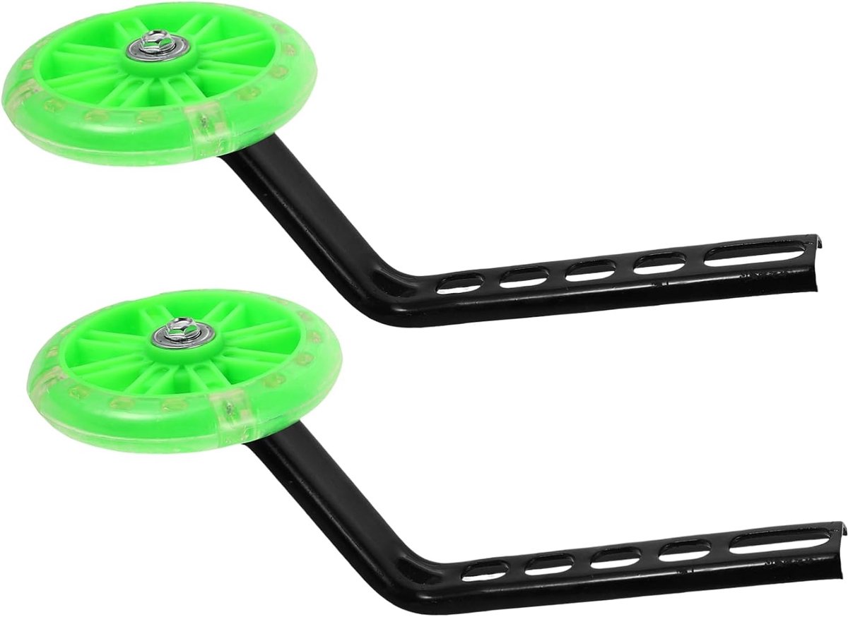 Zijwieltjes Fiets Hulpwielen Kinderfiets Fietsen Leren Stevige Constructie 28 cm Lengte Groen