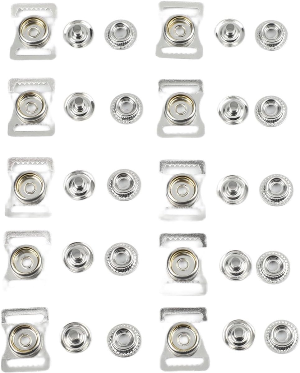 Helm Gespen Set - Kinriem Sluitingen - Helm Reparatie - Roestvrij Staal - 10 stuks - Zilver