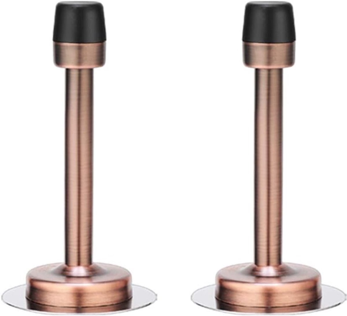 Deurstoppers RVS - Muurstopper Deur - Bescherming Muren - Rubberen Buffer - 120mm Lengte - Zwart
