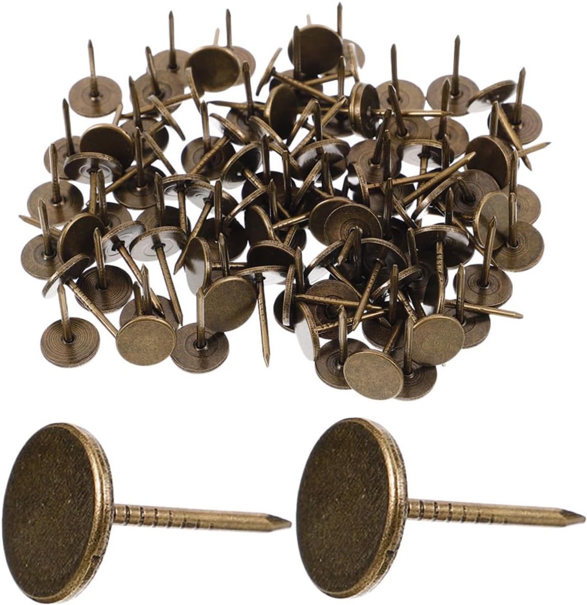 Platte Kop Spijkers - Decoratieve Nagels - Decoreren Meubels - Vintage Bronzen Stijl - 150 Stuks - Donkerbruin