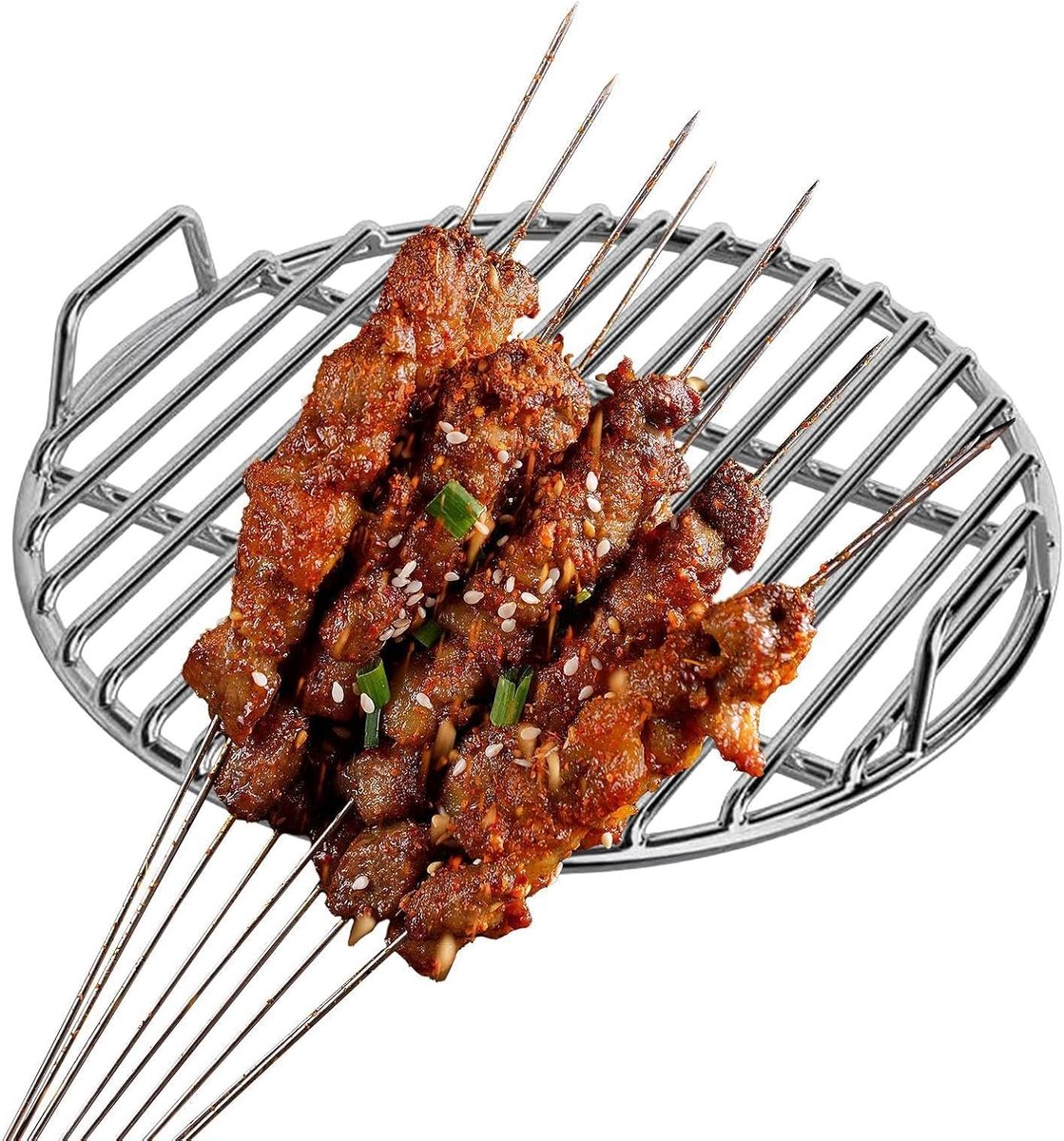 Grillrooster Rond Barbecue Rooster Buiten Koken Roestvrij Staal 36 x 36 cm Zilverkleurig