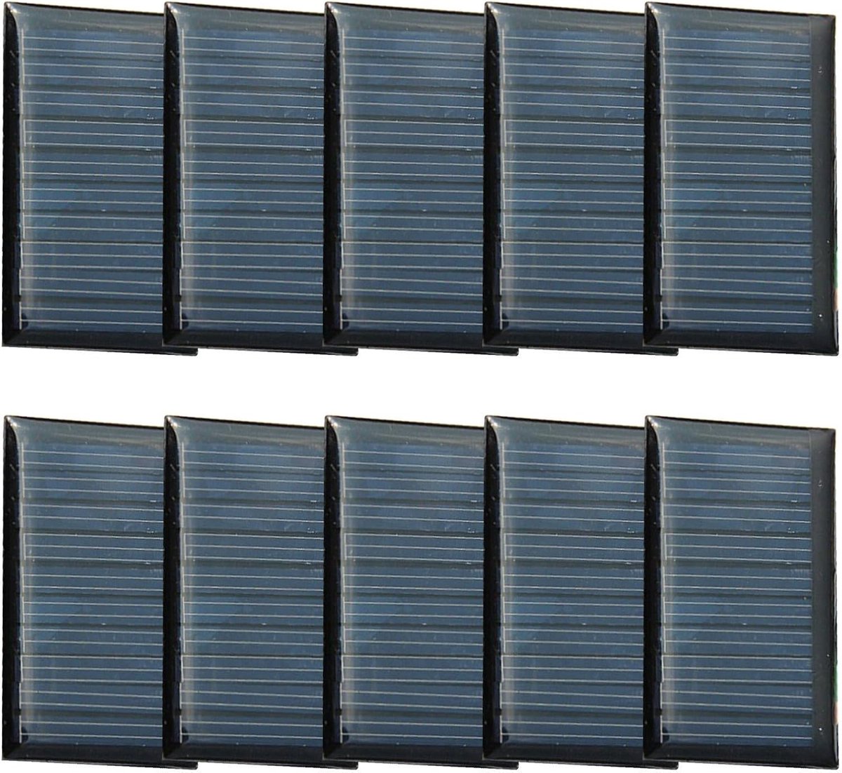 Zonnecel Panelen - Mini Zonnepanelen - Kleine Projecten - Efficiënte Energie Omzetting - 10 Stuks - Zwart