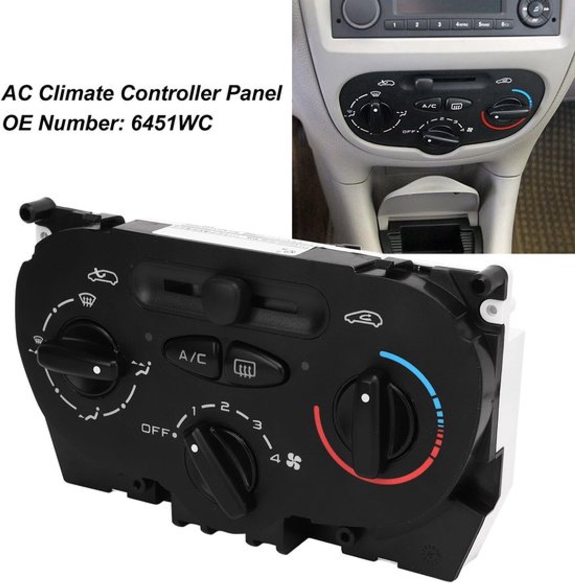 Solidchoice - Dailygoody - AC Climate Controller Panel - Airconditioning Schakelaar