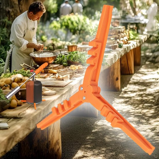 Camping Tank Stand - Draagbare Keukenhouder - Buiten Koken - Stabiliteit en Draagbaarheid - 18 x 18 cm - Zwart/Oranje van Camping — afbeelding 5