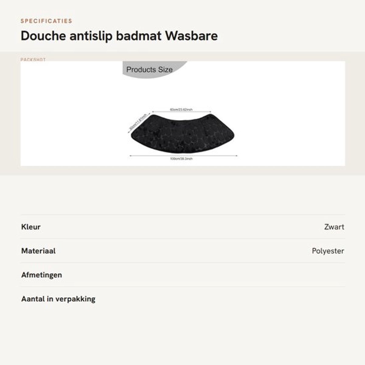 Zeynomax - Douche antislip badmat - Wasbare hoekdouchemat - Veilig en comfortabel