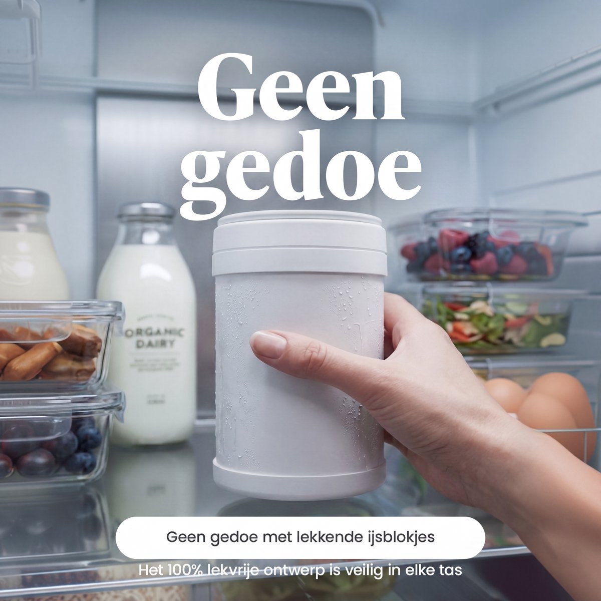 Evite Draagbare Melkkoeler - 700 ml - Ideaal voor Onderweg, Werk & Reizen - RVS - Inclusief 2 BPA-Vrij Bewaarflessen - 24u Koeling thumbnail 6