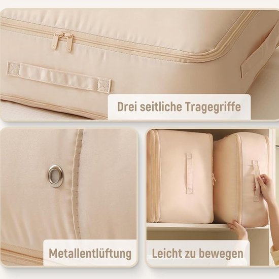 Opbergzak Zelf-Compressie - Kledingzak Dekbed - Ruimte Besparen - Geen Vacuüm Nodig - XL 54x42x60cm - Roze — afbeelding 4