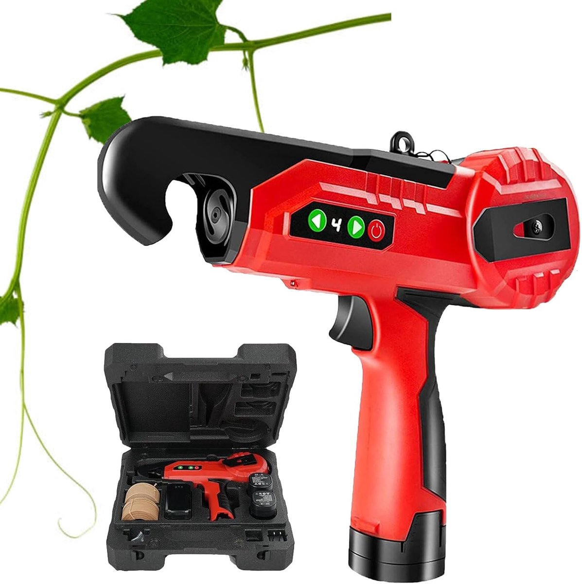 Elektrische Plantenbindmachine - Takbindmachine Tuin - Snel Planten Binden - Verstelbaar in 4 versnellingen - 2.5 cm diameter - Oranje