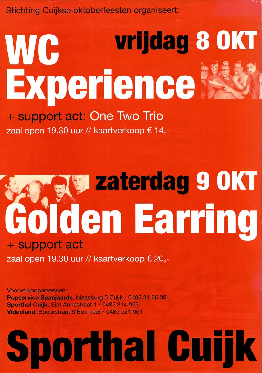 Poster in koker van de Golden Earring. Aankondiging concert van de Golden Earring op zaterdag 9 oktober 2006 in de sporthal van Cuijk tijdens de Cuijkse oktoberfeesten.