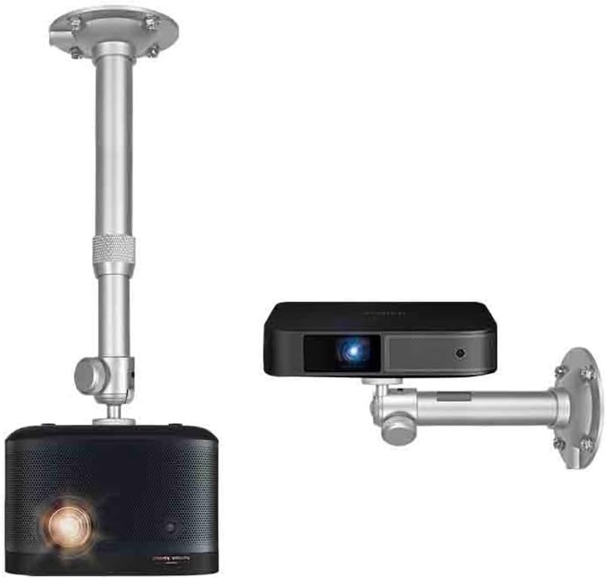 Projectorbeugel - Universele houder - Thuisbioscoop - Ruimtebesparend ontwerp - Verstelbaar - Zilver
