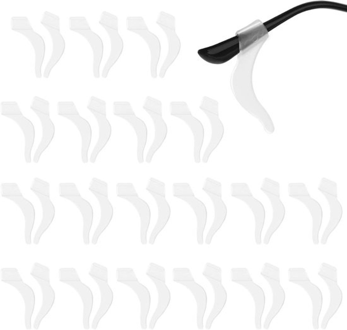 Zachte siliconen oorbellen Allecto Plus - 10 paар