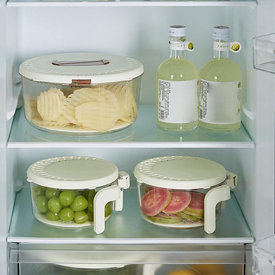 Fruit Wasbak - Uitlekbak Schaal - Maaltijd Bereiden - Opklapbaar Handvat - 22 cm - Koffie — afbeelding 3