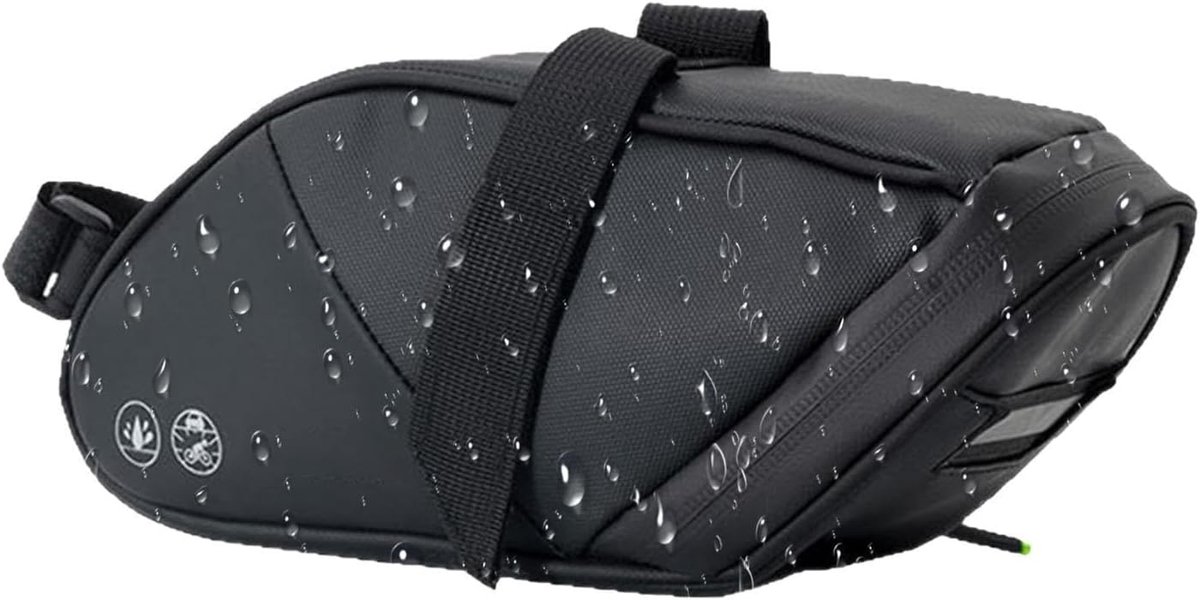 Zadeltas Fiets - Fietstas Onder Zadel - Veilig Fietsen - Waterdicht Reflecterend - 18x9.5x11cm - Zwart