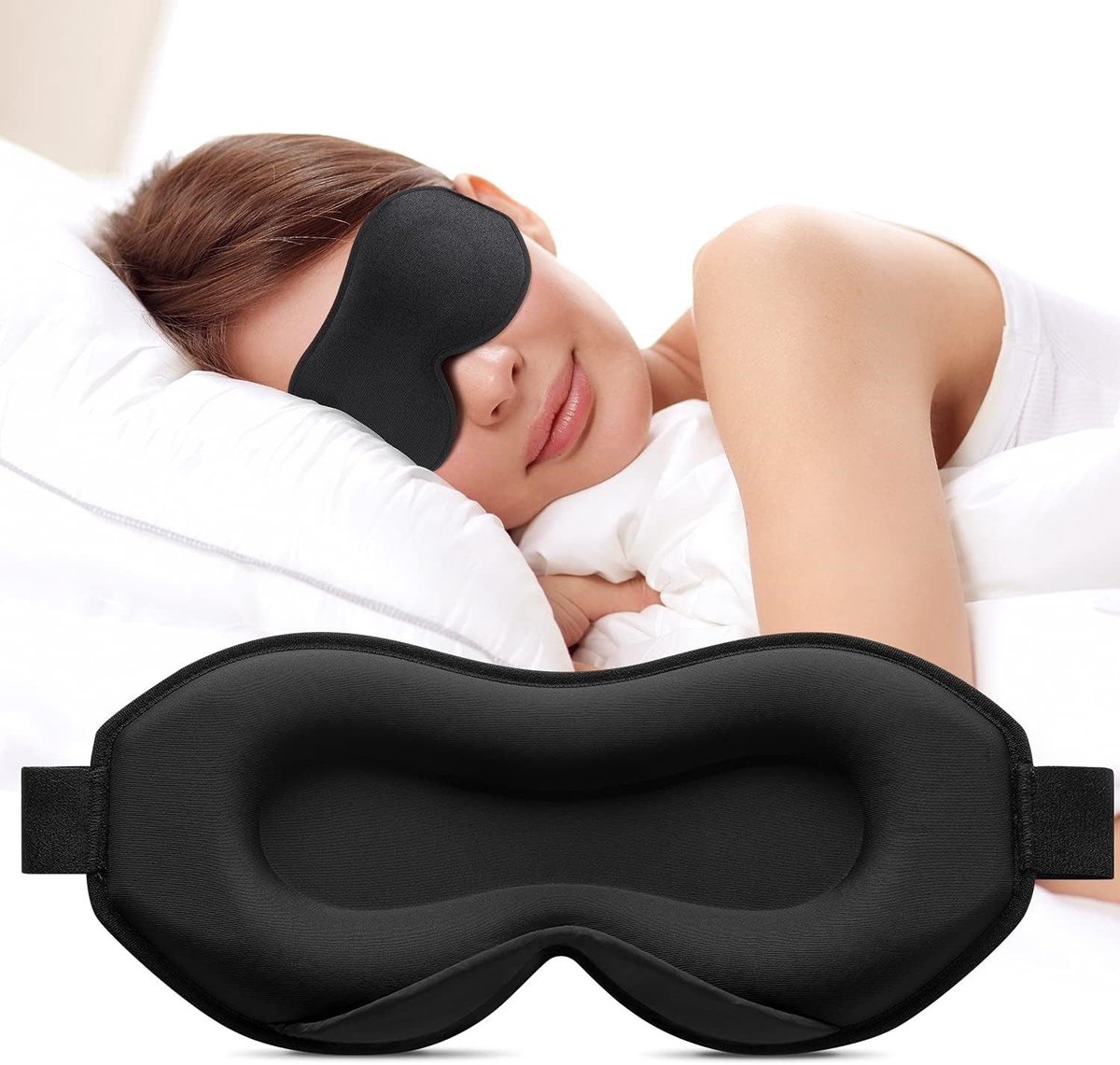 Verstelbaar Slaapmasker-3D Ergonomisch - 100% Verduisterend - Ademend Traagschuim - voor Mannen, Vrouwen en Kinderen - Oogmasker Slaap