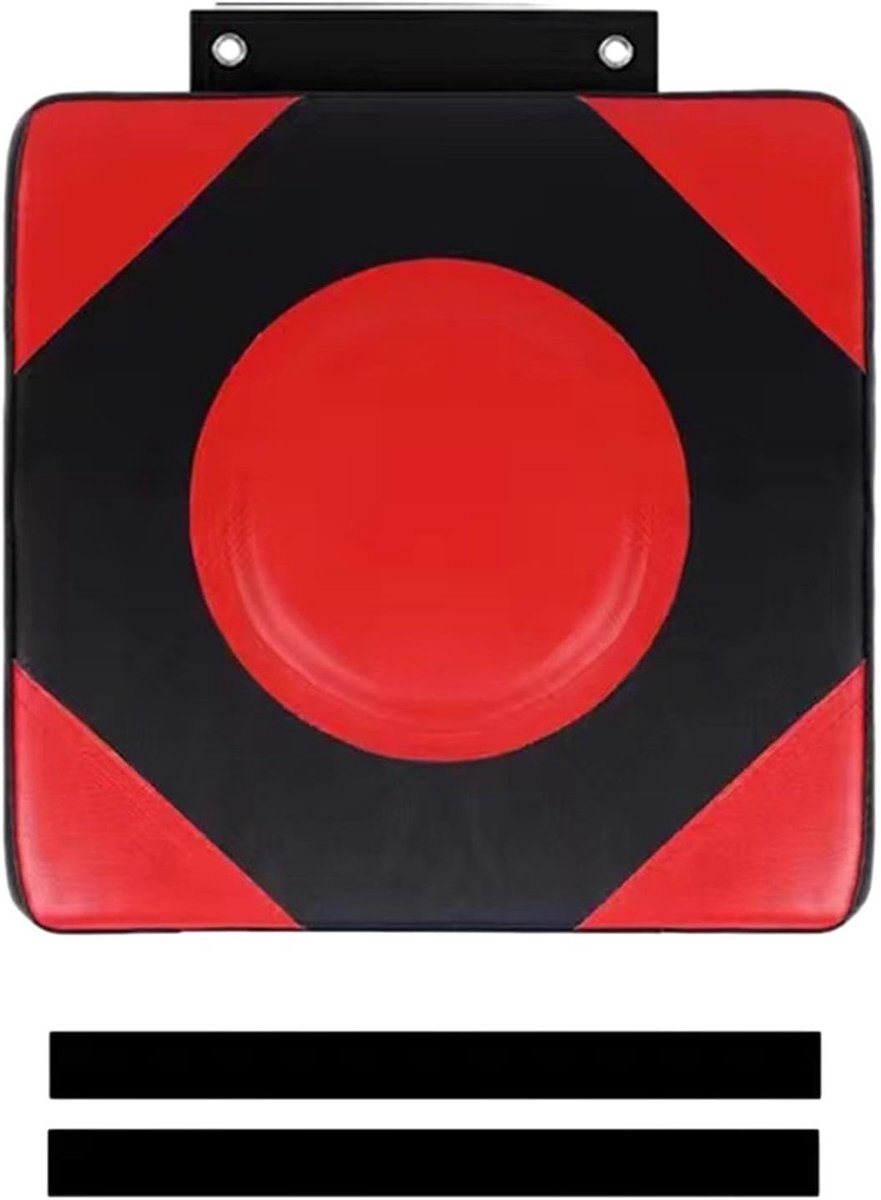 Boksdoel Wandmontage - Trainingsapparaat Fitness - Cardio Training - Stille Werking Anti-Vibratie - 30 cm Breed - Rood