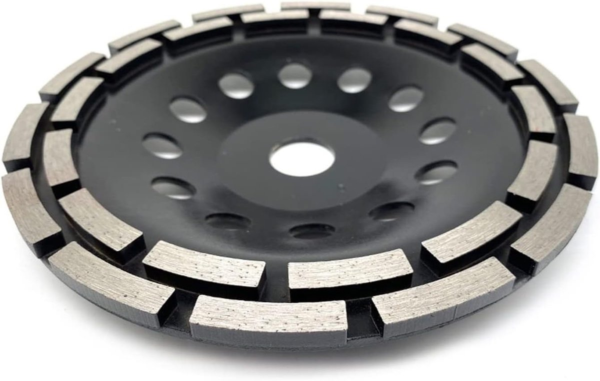 Diamant Slijpwiel - Komvormige Kop - Beton Bewerken - Dubbele Rij - 180mm Diameter - Zilverkleurig