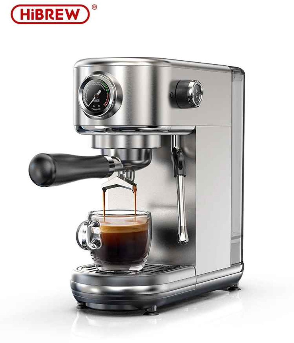 Casa Living Espressomachine - 20 Bar Semi-Automatisch - Instelbare Temperatuur - RVS Behuizing - 51 mm Portafilter - Zilver