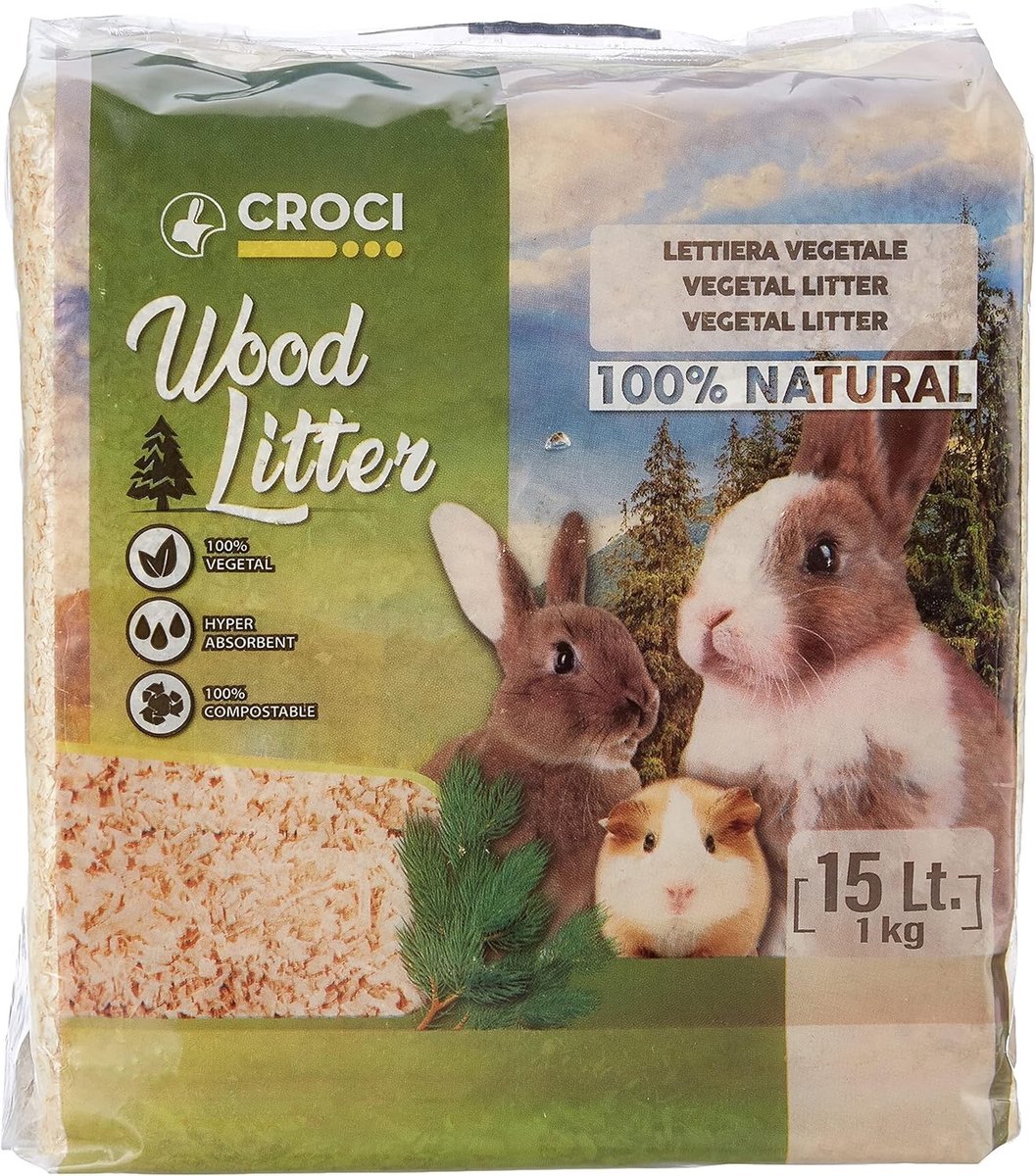Plantaardig Strooisel voor Knaagdieren - Dennenkrullen - Natuurlijk en Composteerbaar - Super Absorberend - Voor Knaagdieren