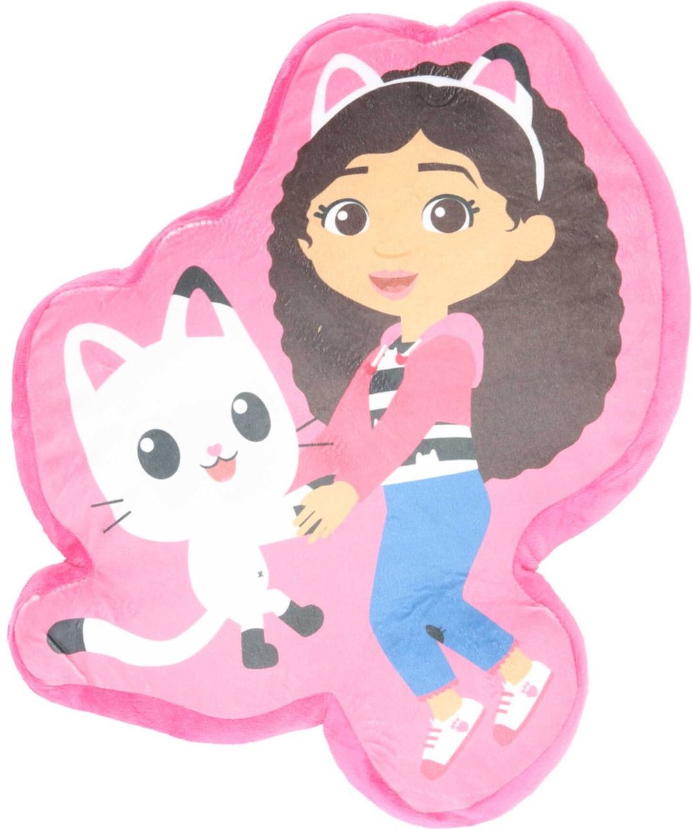 Gabby's Poppenhuis Gabby's dollhouse gevormd kussen - cakey cat afbeelding