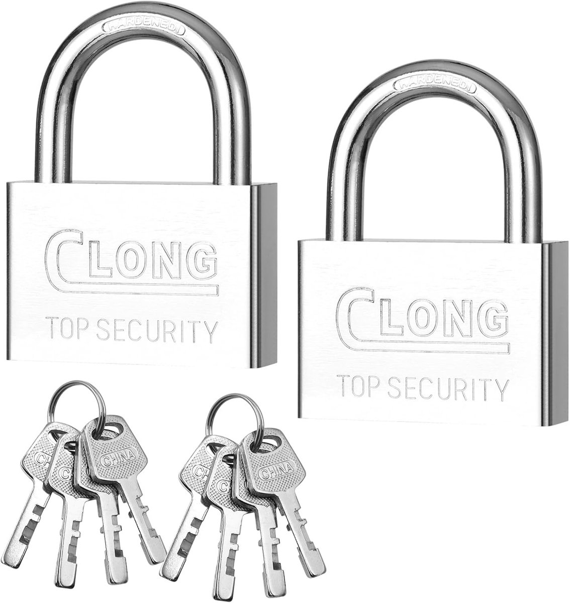 Weerbestendige 40mm Hangslot Set met Sleutels - Ideaal voor Koffers, Kasten en Garages - 2 Stuks met 8 Sleutels voor Veiligheid en Gemak