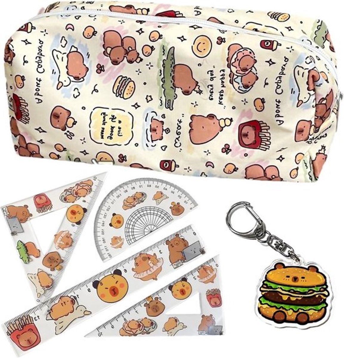 Grote Capaciteit Etui Set met Capybara Design - Inovra Plus