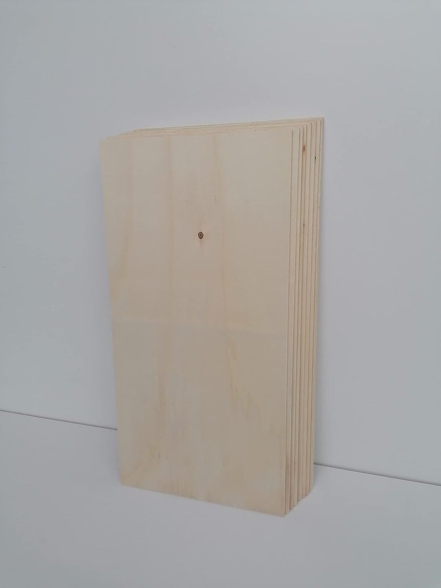 Populier multiplex platen - Houtplaten bouwpakket - Houtbewerking hobby - Zacht hout - 840 x 620 x 5 mm - Natuurlijk