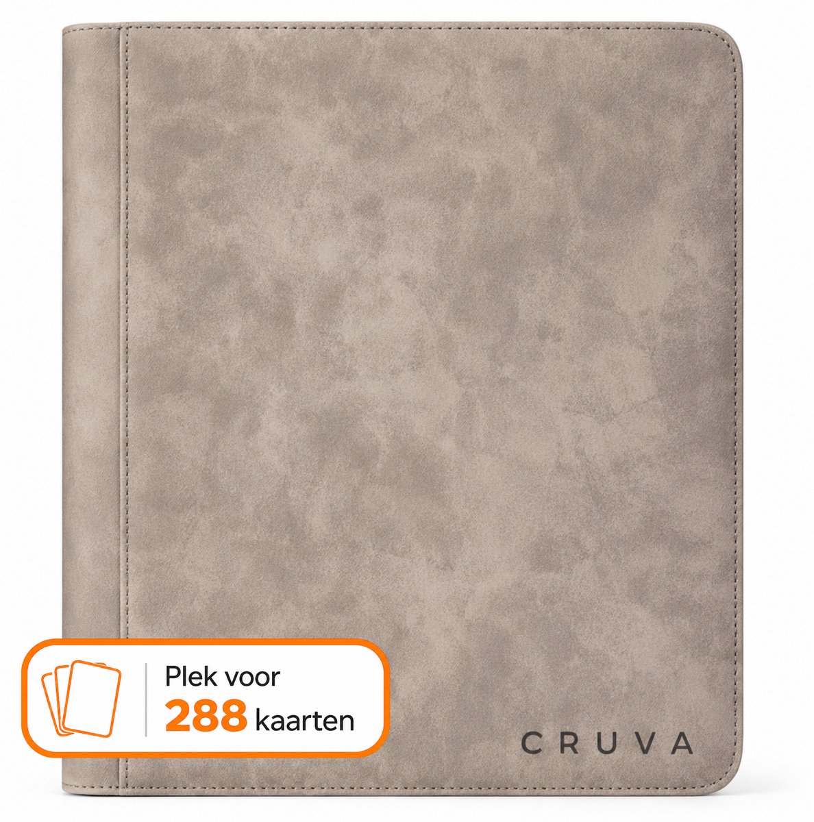 Cruva TCG Toploader Binder Grijs – Geschikt voor 288 Kaarten met Toploader – 9 Pocket Binder met Rits – Geschikt voor Pokémon, Yu-Gi-Oh!, Magic - Toploader Verzamelmap - Kaarten Verzamelmap - Map voor Kaarten