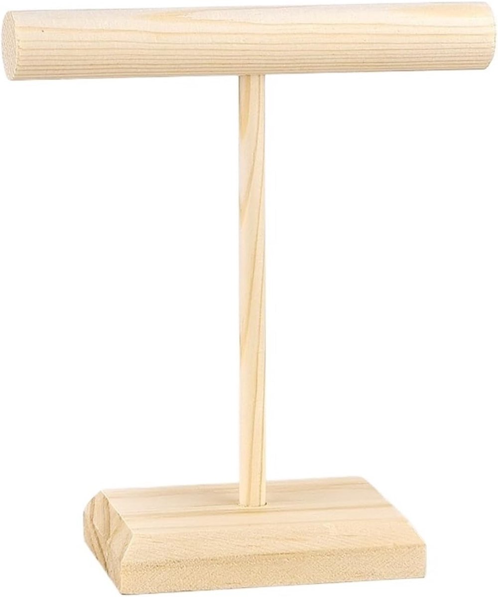 Sieraden Display Stand - Armband Houder - Sieraden Presenteren - Massief Houten Basis - Medium - Houtkleur