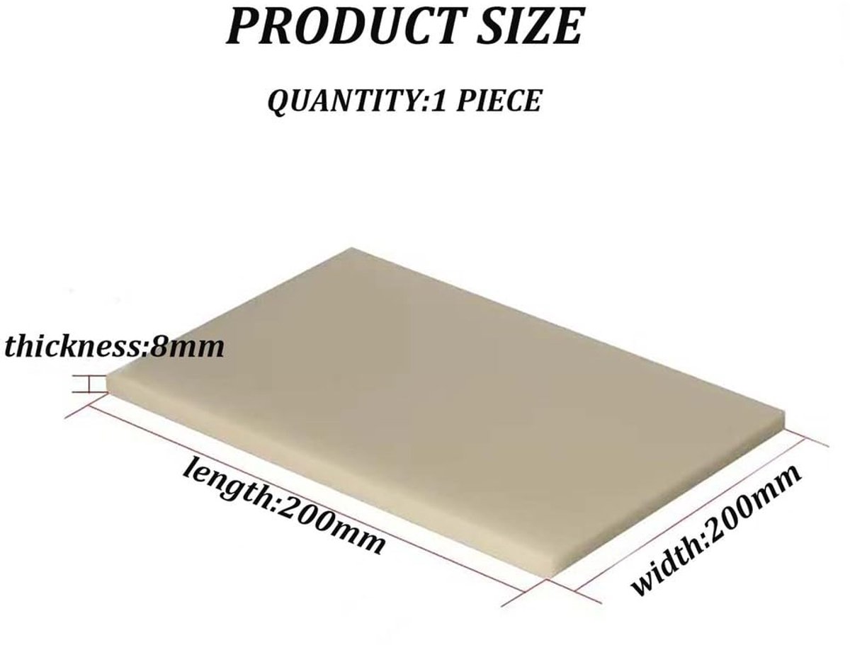 Plastic Plaat - ABS Vel - Industriële Modellen - Vlamvertragend Antistatisch - 200x200mm 8mm - Beige
