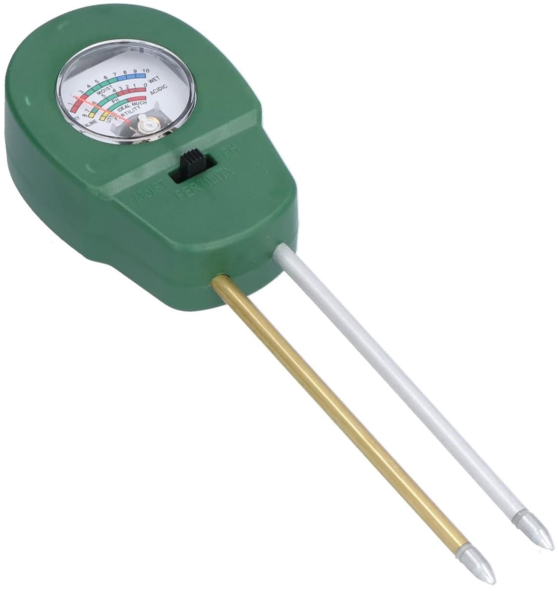 Bodemmeter 3-in-1 - Grondtester Vochtigheidsmeter - Plantenverzorging Tuin - Dubbele Naald Design - 200 x 56 x 29 mm - Zwart