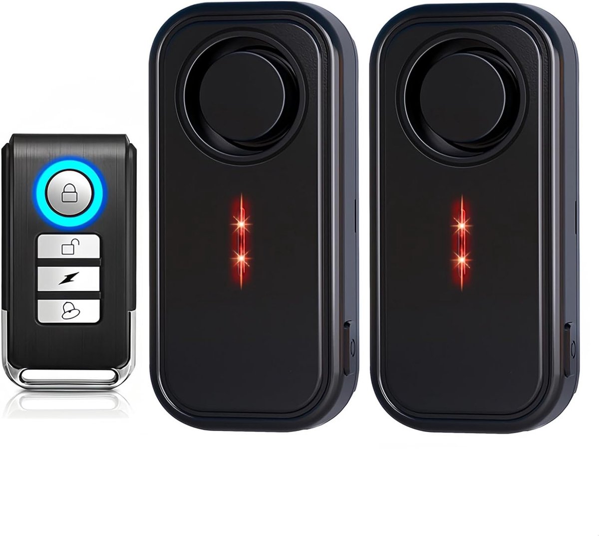 Fietsalarm - Diefstalalarm Bewegingsalarm - Voertuigbeveiliging - 113 dB Luid Volume - 5 x 2 x 10.5 cm - Zwart